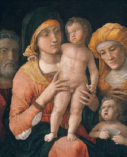 Andrea Mantegna The Madonna and Child with Saints Joseph, Elizabeth, and John the Baptist, distemper Germany oil painting art
